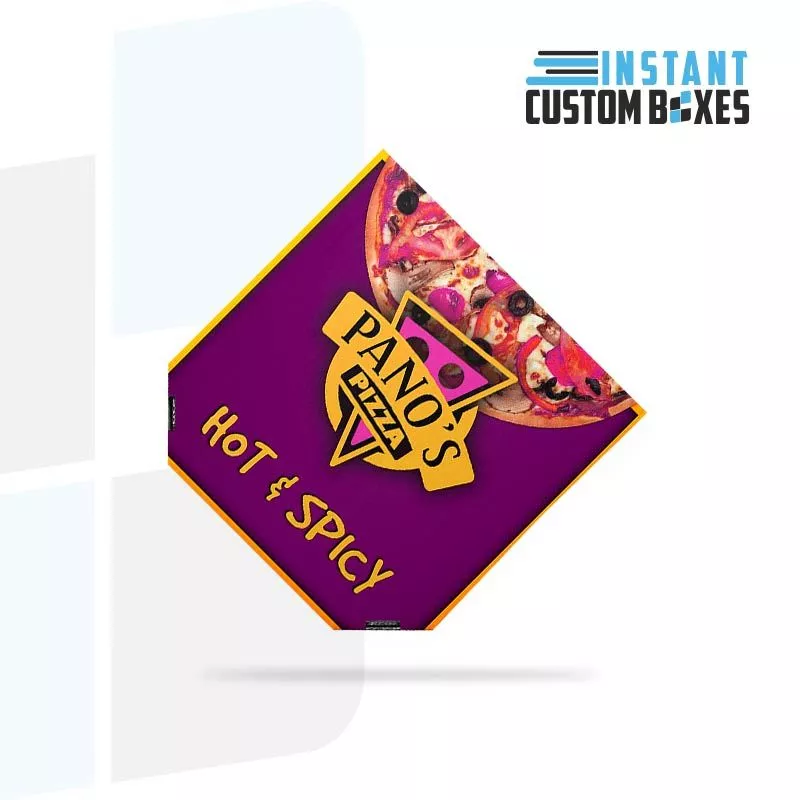 Custom digital printed pizza box with logo and bold branding