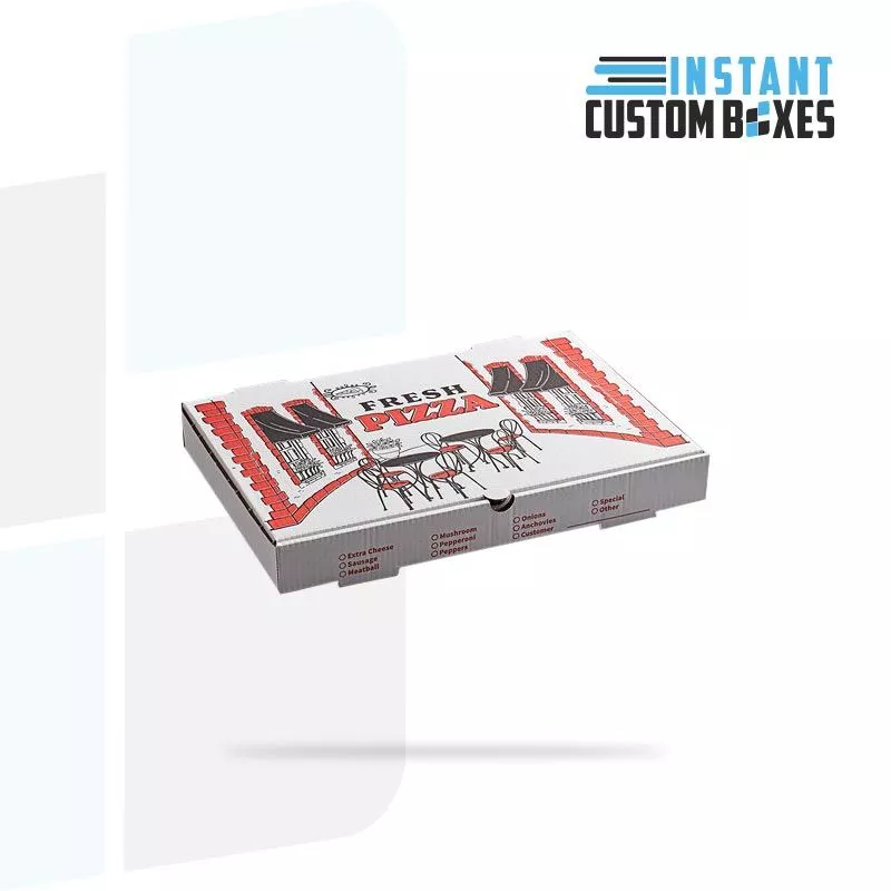 Custom kraft Detroit pizza box designed for deep-dish rectangular pizzas