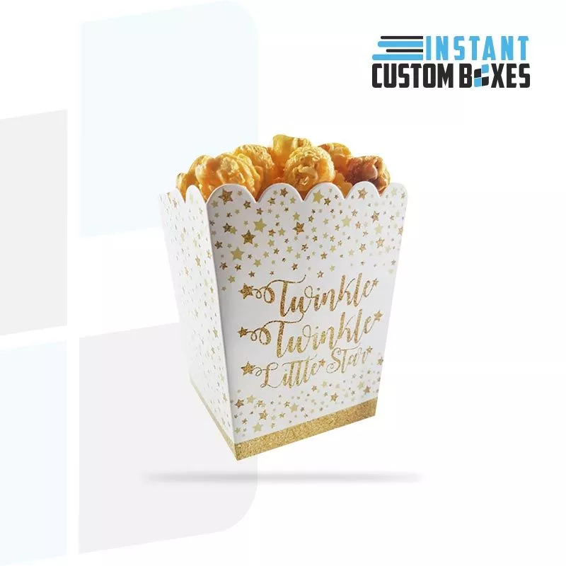 custom gold foil printed popcorn boxes wholesale