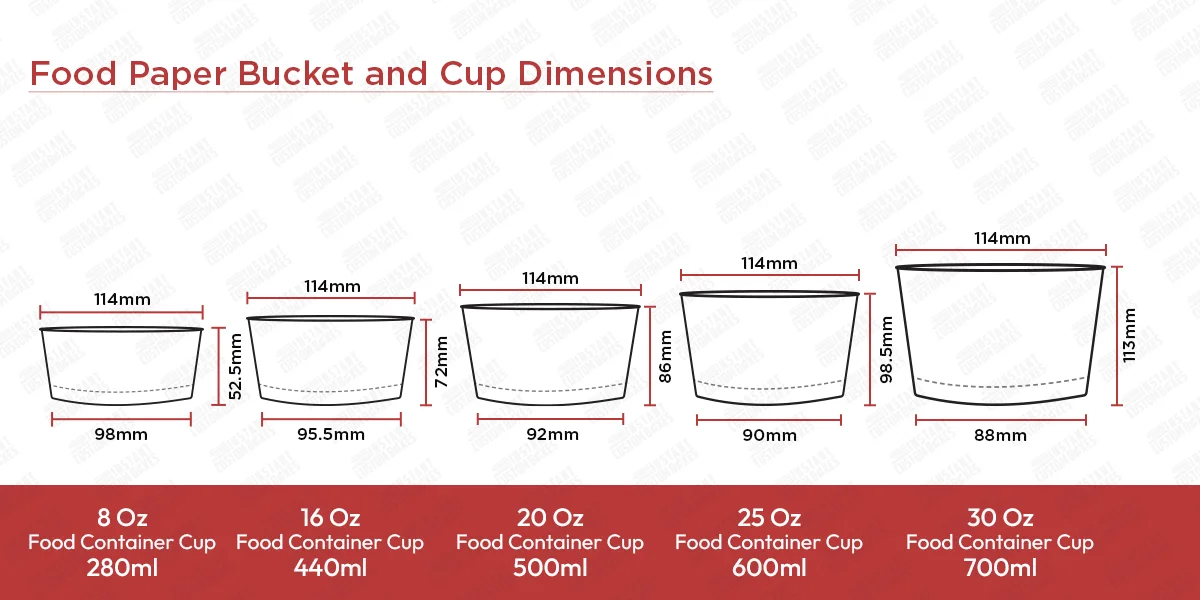 Food-Paper-Bucket-and-Cup-Dimensions