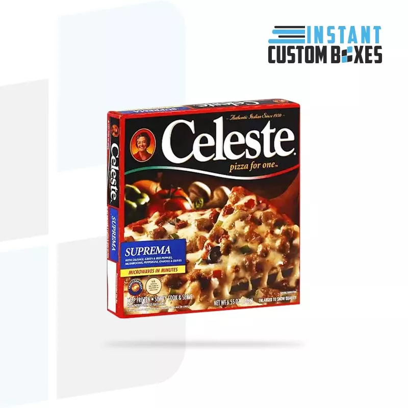 Brown kraft custom frozen pizza box with space for nutritional labels