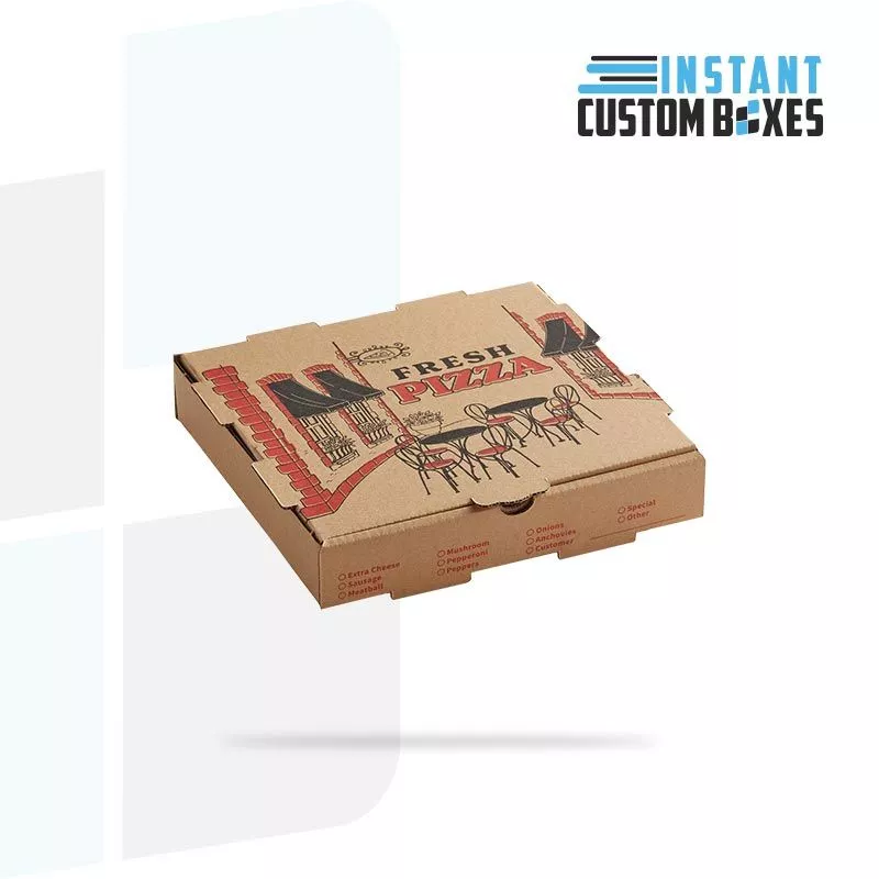 Premium black Detroit pizza box with custom logo for gourmet pizza shops