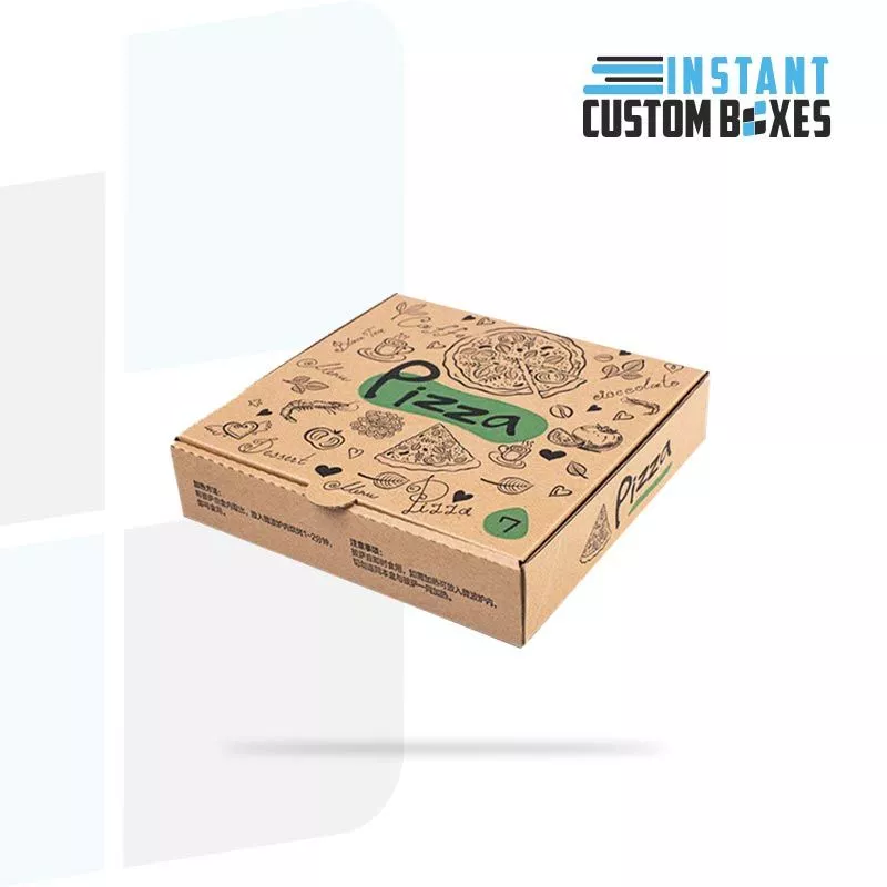 Full Printed cardboard pizza box with ventilation holes for freshness